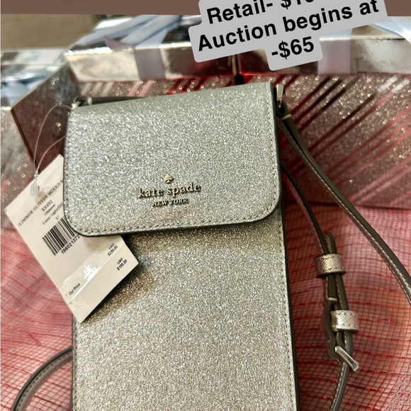 🎁 NWT Kate Spade Metallic Silver Crossbody (retail $199) *Discounted shipping - Picture 7 of 13